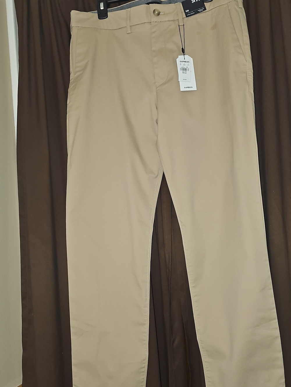Express Men's Khaki Straight-Fit Chinos